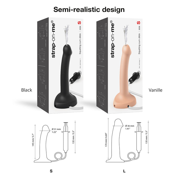 Strap-On-Me Squirting Cum Semi-Realistic Silicone Dildo Vanilla S (fluid not included)