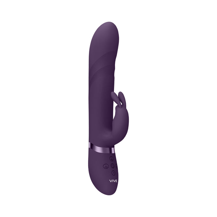 VIVE NARI Rechargeable Silicone G-Spot Rabbit Vibrator with Rotating Beads Purple