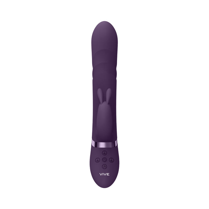 VIVE NARI Rechargeable Silicone G-Spot Rabbit Vibrator with Rotating Beads Purple