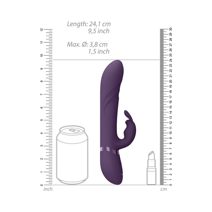 VIVE NARI Rechargeable Silicone G-Spot Rabbit Vibrator with Rotating Beads Purple