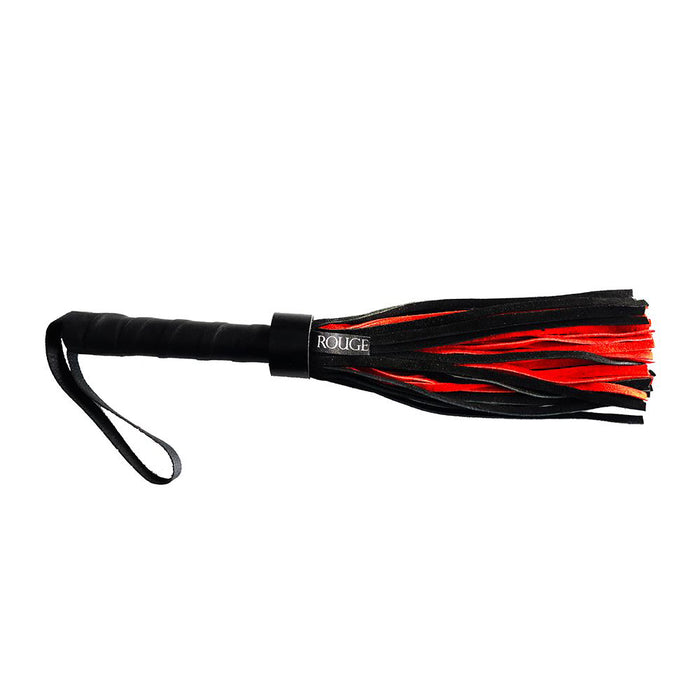 Rouge Short Suede Flogger Leather Handle Black/Red