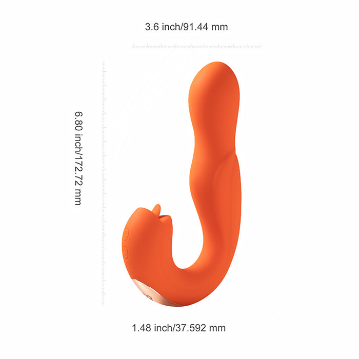 Honey Play Box Joi Rotating Head G-spot Vibrator and Clit Licker Orange