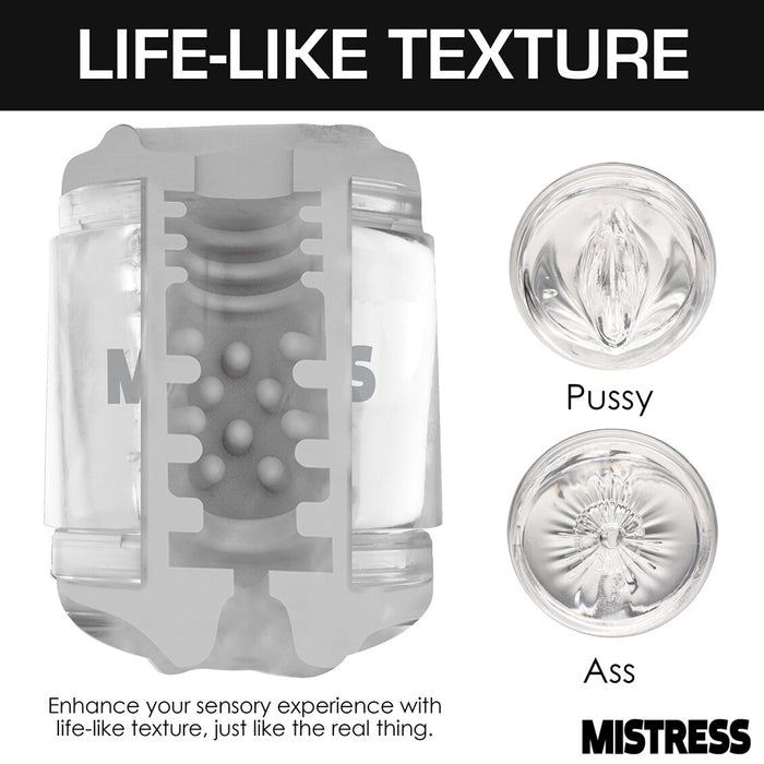 Mistress Double Shot Pussy and Ass Mini Masturbator Clear