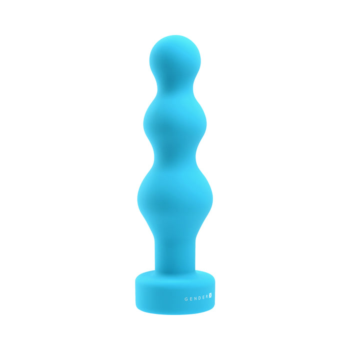 Gender X Plugged Up Rechargeable Silicone Vibrating Beaded Plug Teal