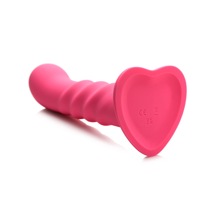 Simply Sweet 21X Vibrating Ribbed Silicone Dildo W/ Remote Pink