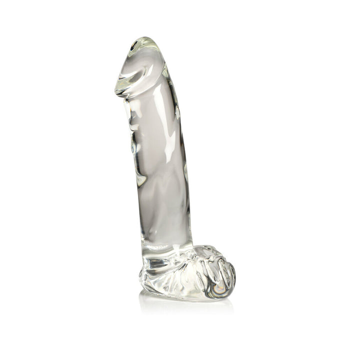 Pleasure Crystals 7.1 in. Glass Dildo with Balls