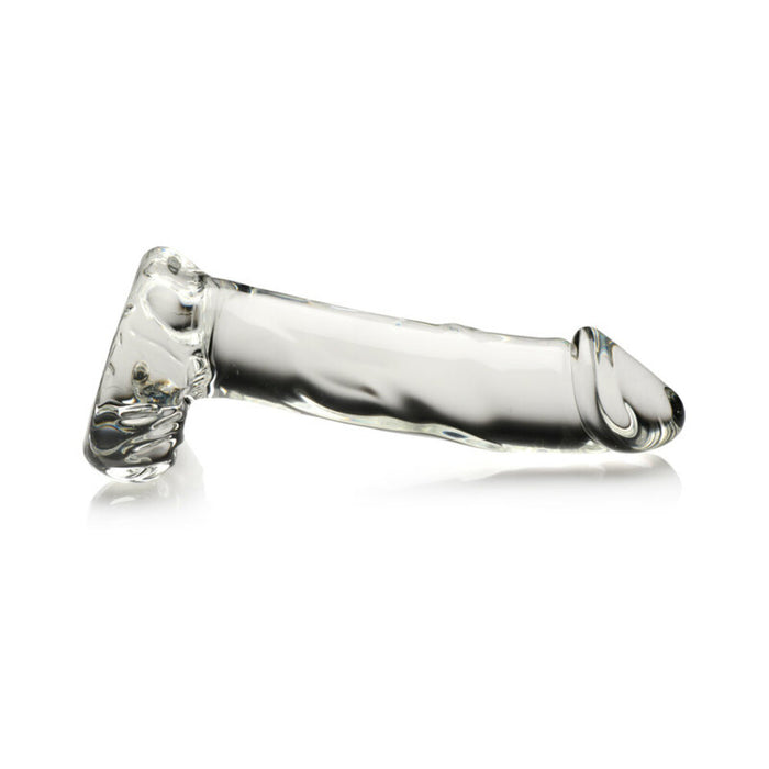 Pleasure Crystals 7.1 in. Glass Dildo with Balls