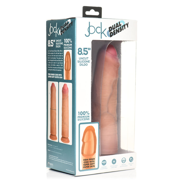 Jock Uncut 8.5 in. Dual Density Silicone Dildo Light