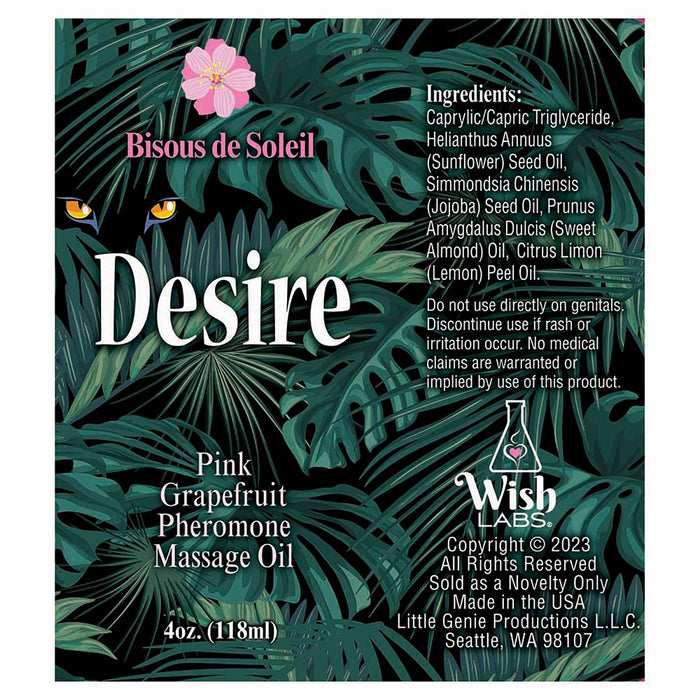 Desire Pheromone Massage Oil Pink Grapefruit 4 oz.